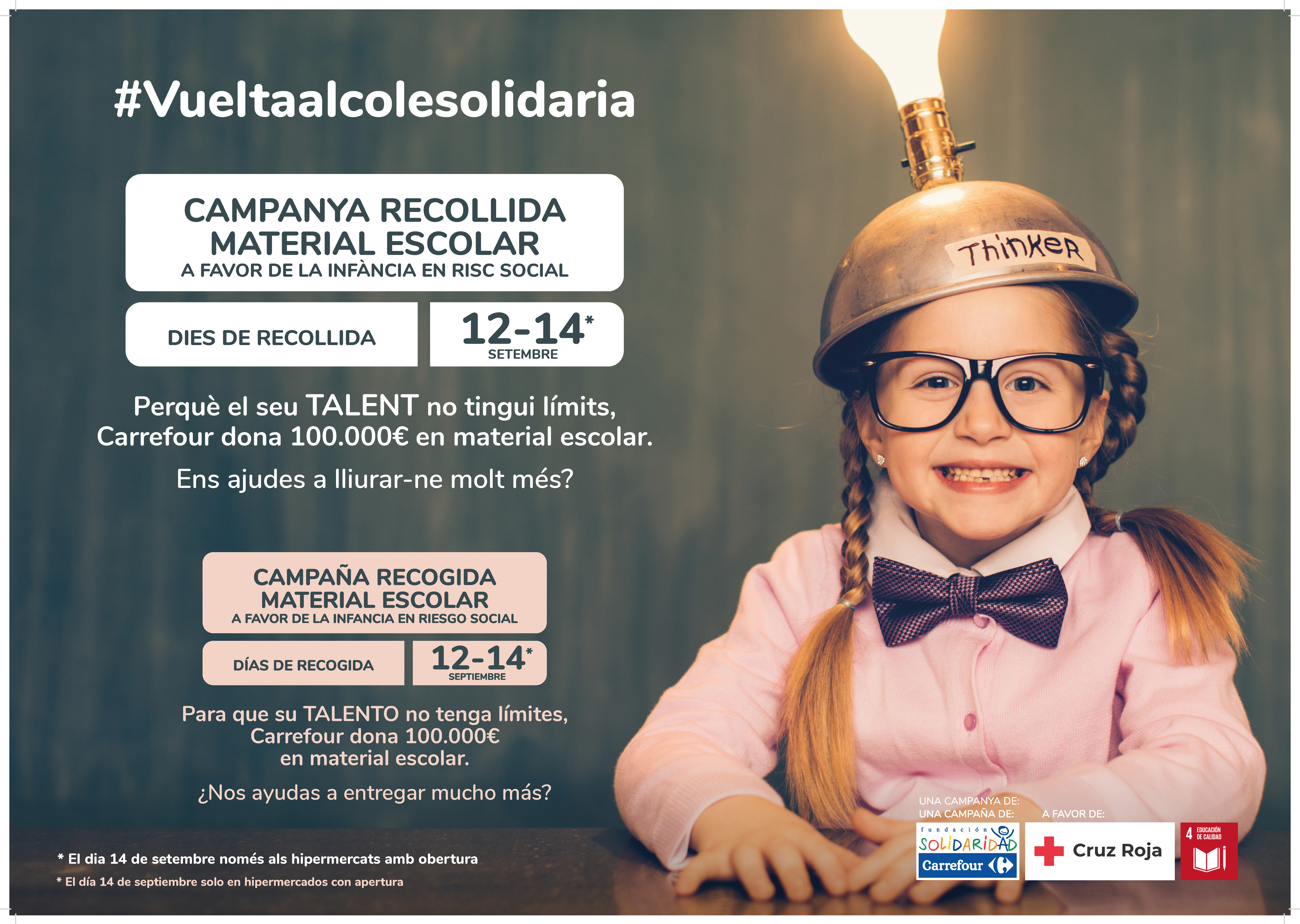 Carrefour y Cruz Roja promueven una nueva edición de la ‘Vuelta al Cole Solidaria’ a favor de la infancia en riesgo social de Catalunya