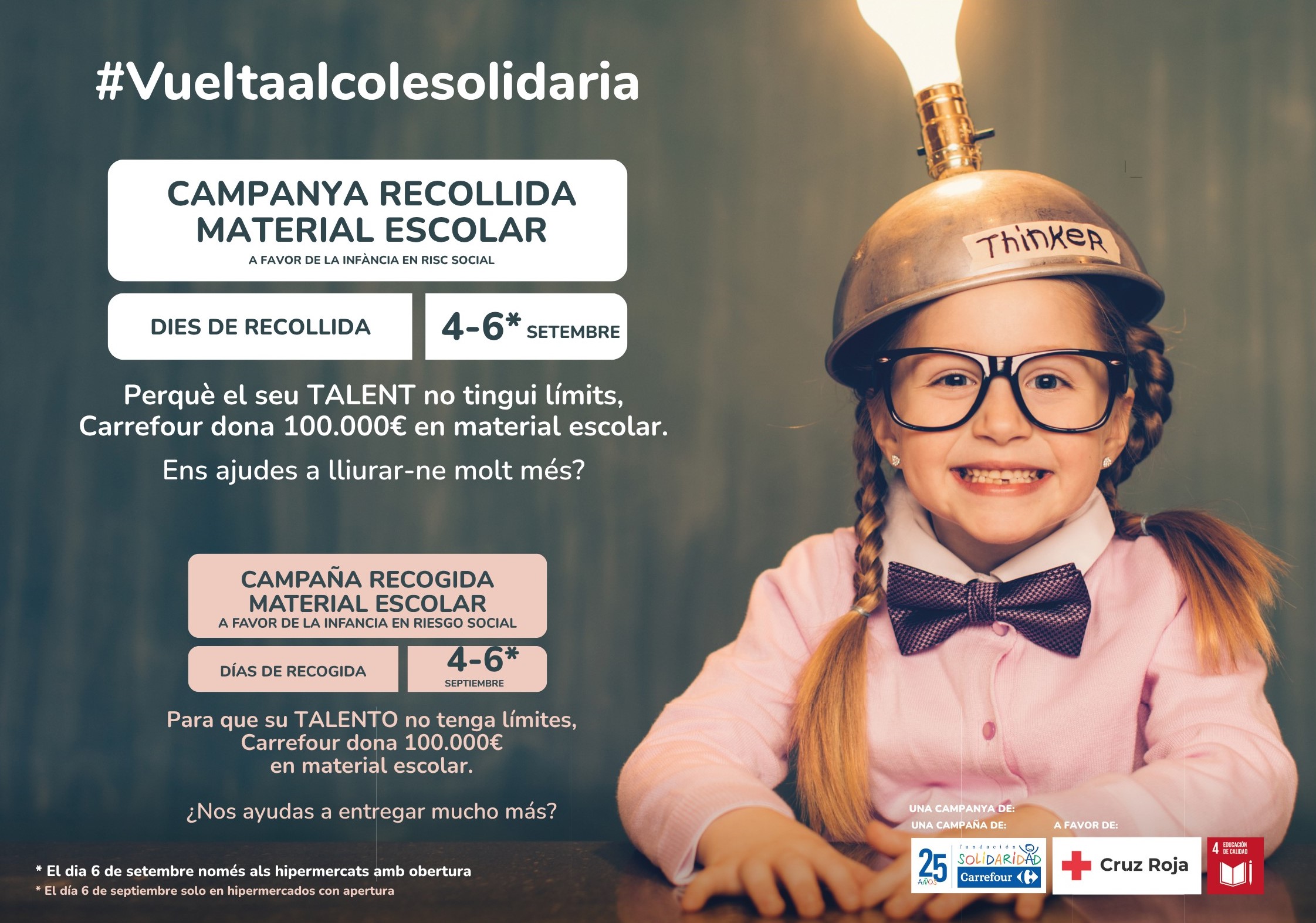Fundació Solidaritat Carrefour i la Creu Roja promouen la XVIII edició de la ‘Tornada a l’Escola Solidària' a favor de la infància en risc social de Catalunya