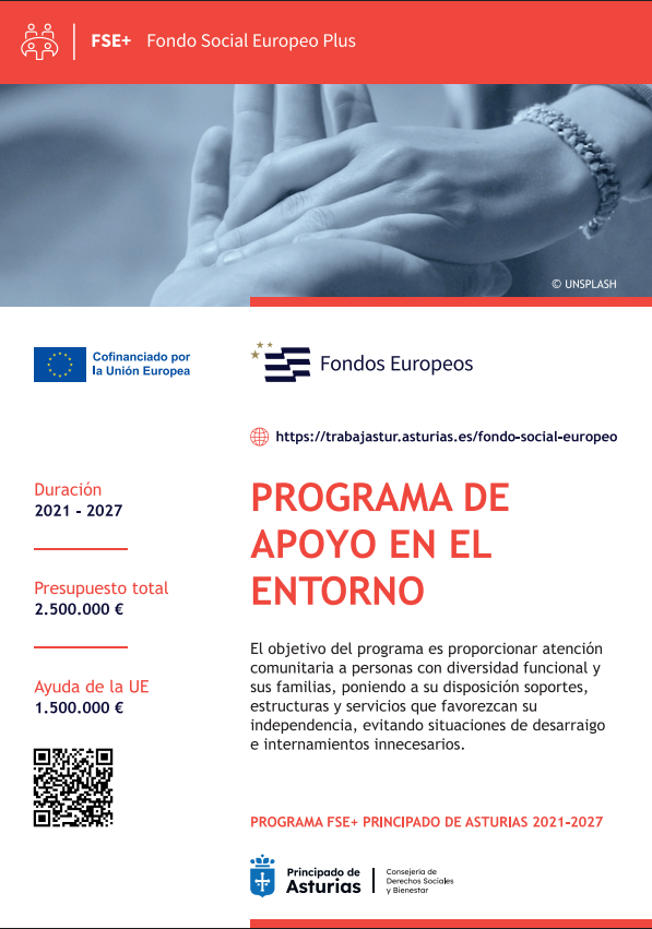 El Fondo Social Europeo apoya el desarrollo del Servicio de apoyo en el entorno para personas con discapacidad que desarrolla Cruz Roja en Asturias