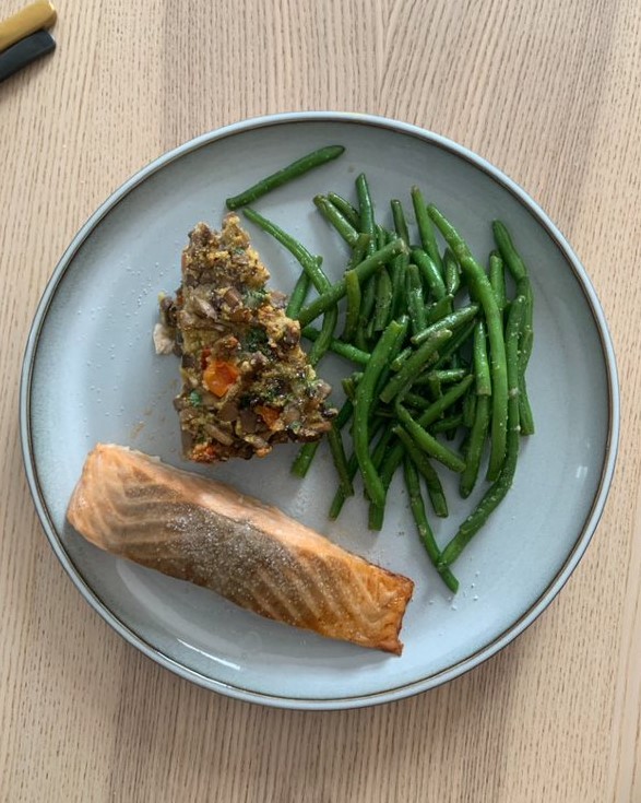 Judías verdes con frutos secos