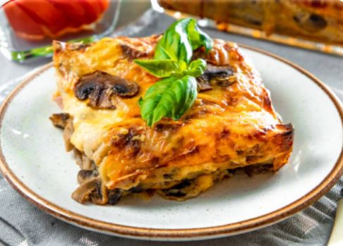 Lasaña de calabacín y champiñones