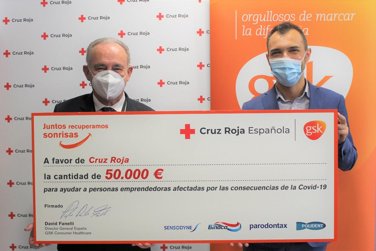 La segunda edición de la campaña “Recuperando sonrisas” de Sensodyne, parodontax, Binaca y Polident recauda 50.000 euros a beneficio de Cruz Roja.