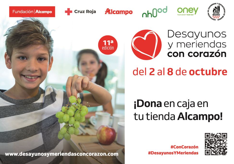 Desayunos y meriendas para niñas y niños vulnerables atendidos por Cruz Roja