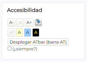 opciones de la herramienta de accesibilidad