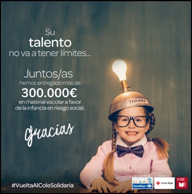 Fundación Solidaridad Carrefour entrega a Cruz Roja más de 300.000 euros en material escolar a favor de la infancia en riesgo social