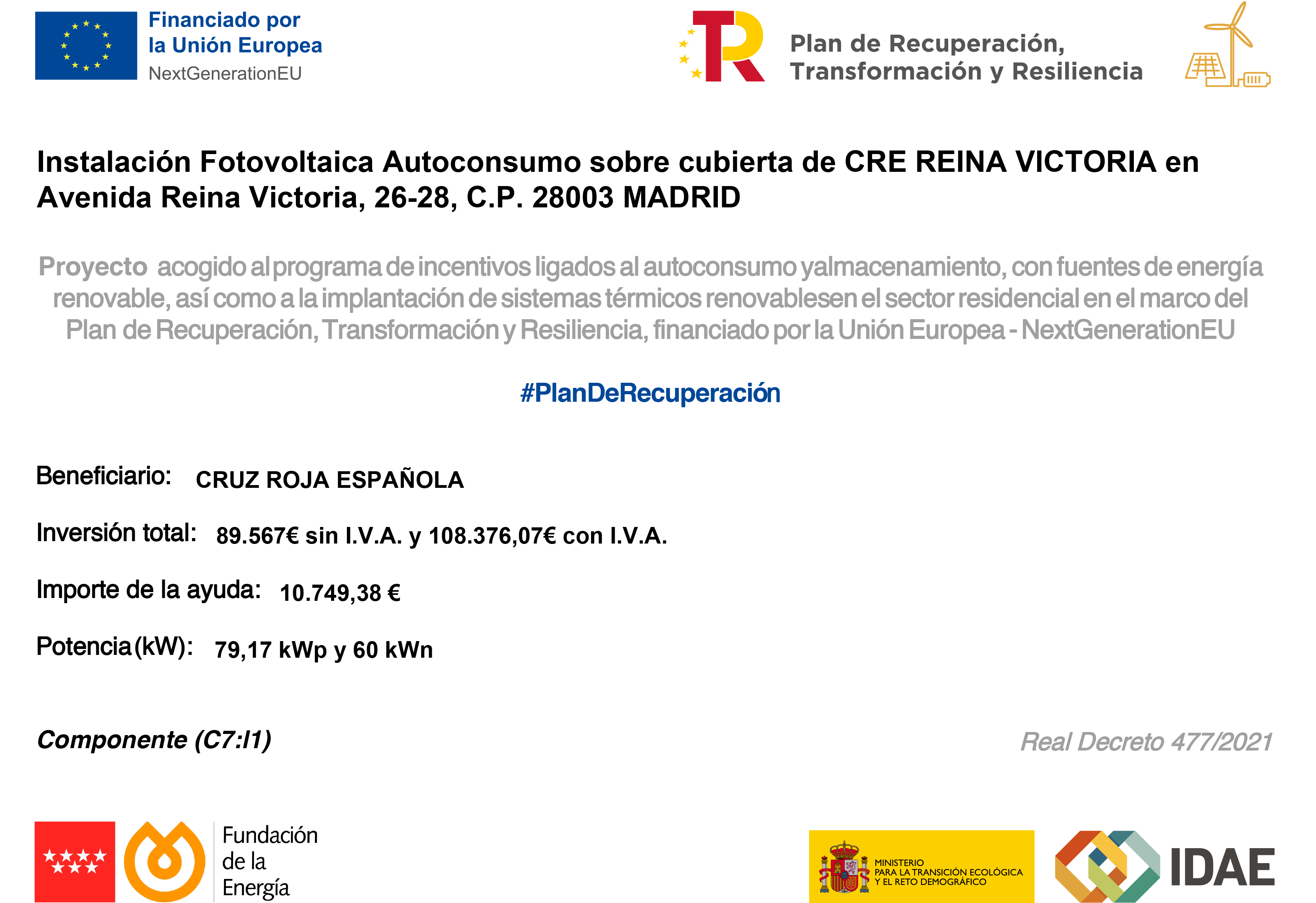 Cruz Roja Española refuerza su compromiso ambiental con 65 instalaciones solares en marcha