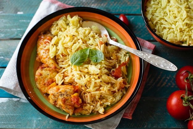 Arroz meloso con pollo y acelgas