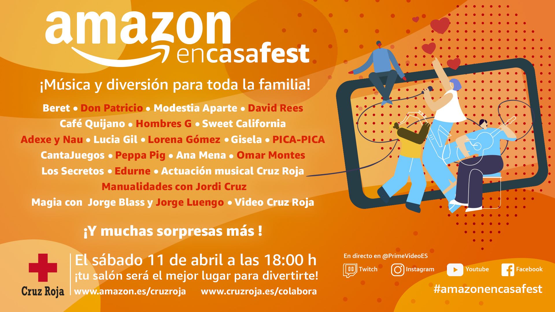 Amazon presenta #AmazonEnCasaFest, un festival familiar para recaudar fondos a beneficio del plan Cruz Roja RESPONDE contra el COVID-19